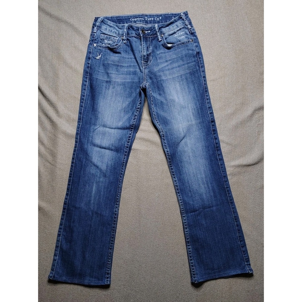 Cowgirl Tuff Co Inspire Jeans Womens 27x31 (28) Bootcut Embellished Denim Hemmed - Picture 2 of 10